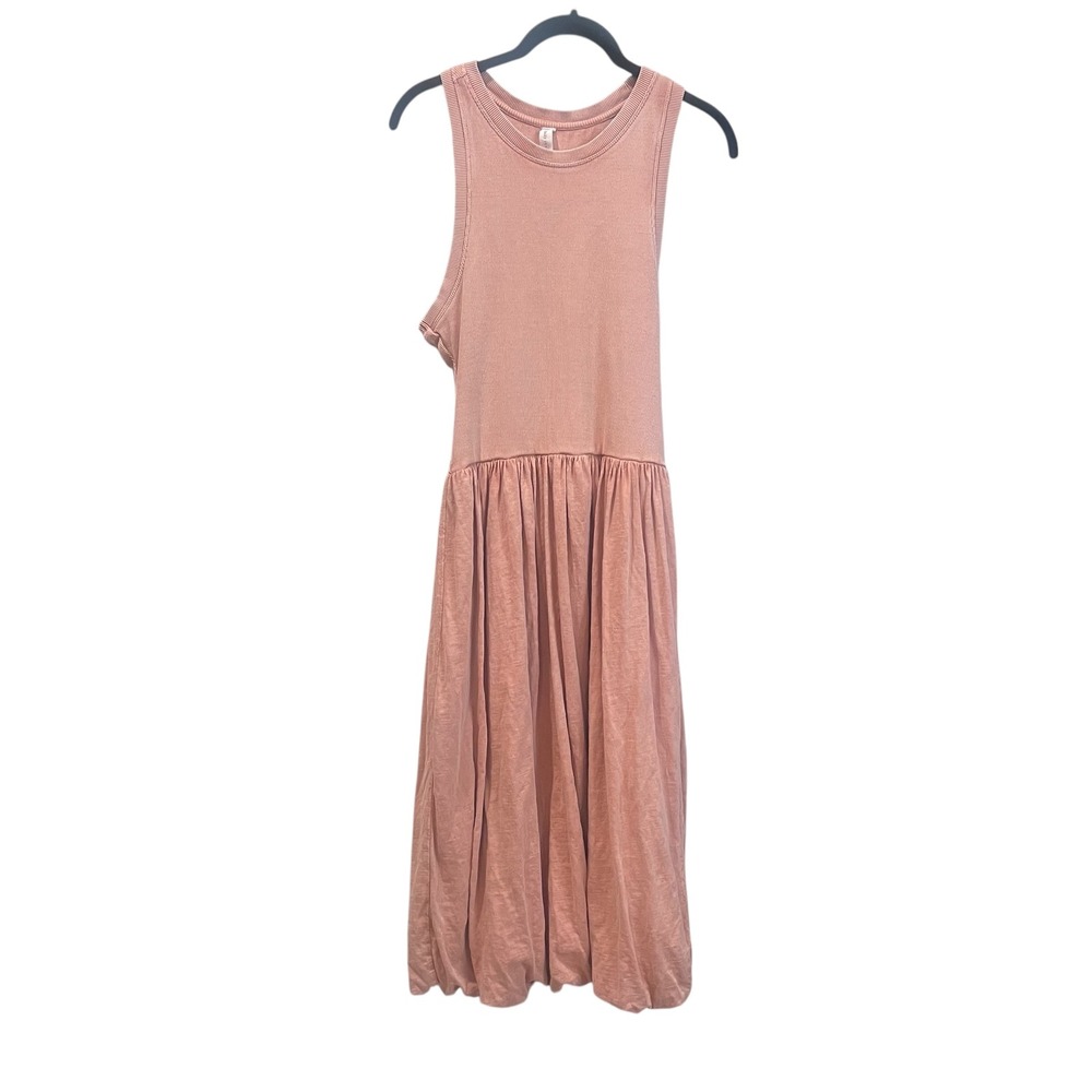 By Anthropologie Daily Practice Center Court Dress Vintage Peach Bubble Midi Sm